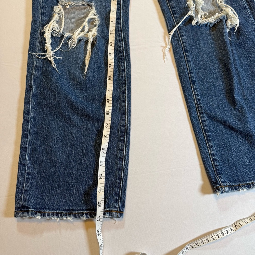 Daze Distressed Straight Leg Jeans Size 24 High Rise - Picture 7 of 7